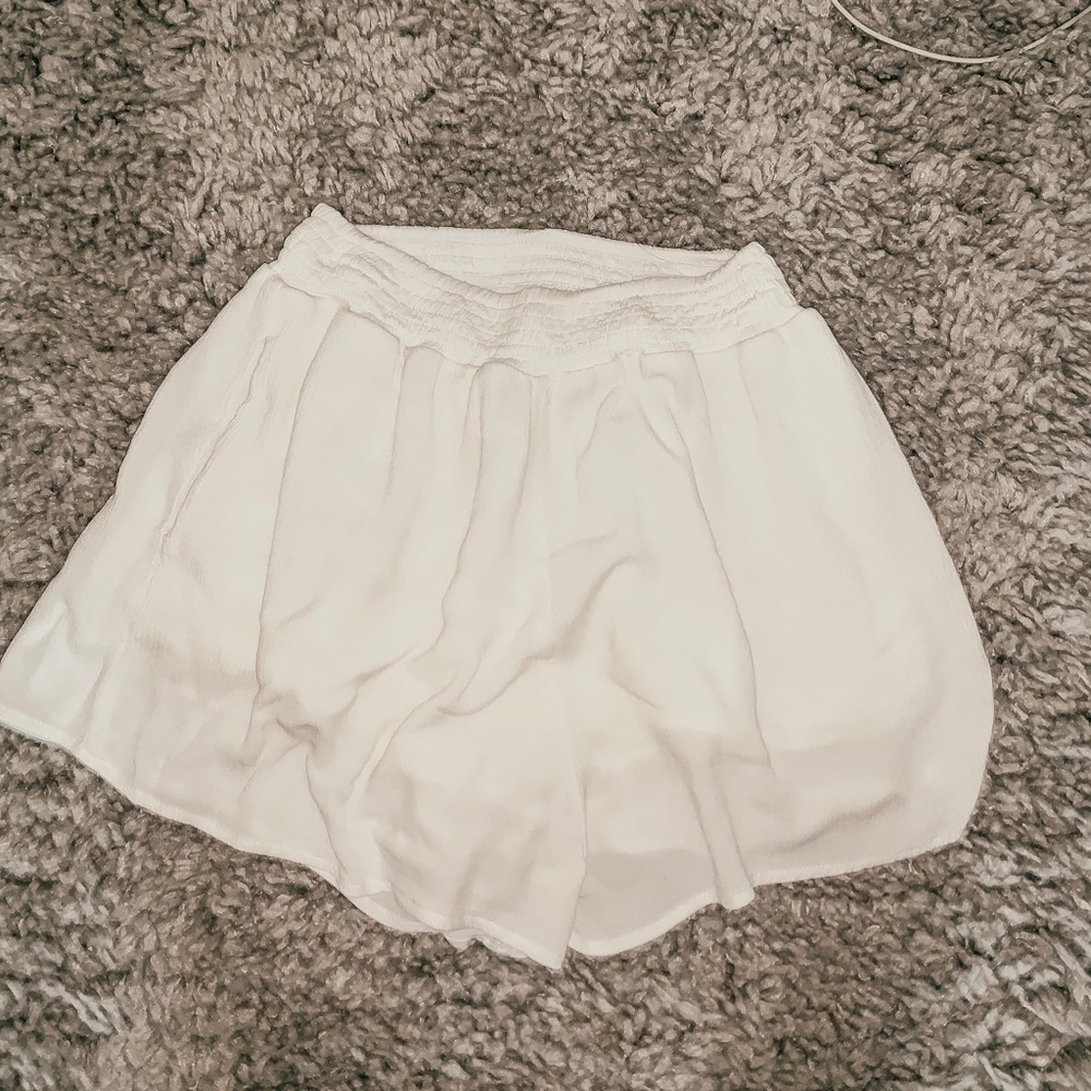 White princess poly shorts